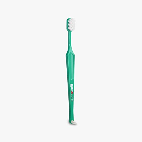 Paro Swiss exS39 Extra Sensitive Toothbrush with Interspace Brush F | Dual Features | Ultra Soft Bristles | Unisex | (12 Pack Multi-Color)