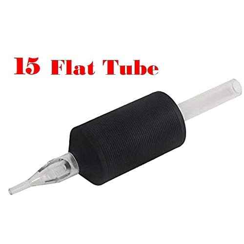 Flat Tip 1" Tattoo Disposable Clear Tube Grips 20pcs (15 Flat)