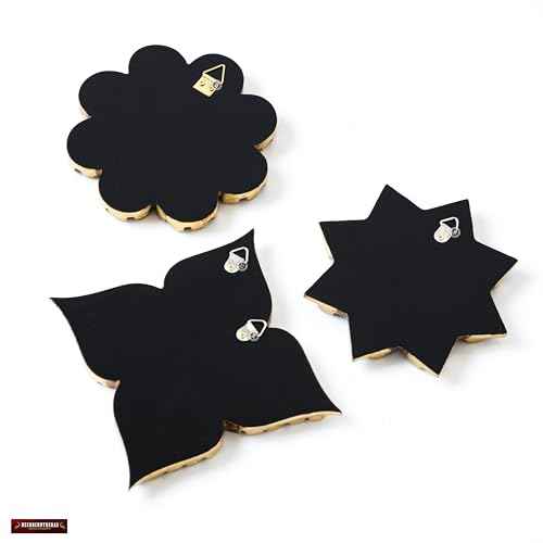 Handmade Peruvian Mirror Set ? Reverse Painted Glass ? Small Decorative Mirrors for Wall ? Artisan Star & Diamond Designs ? Unique Wall Decor Gift