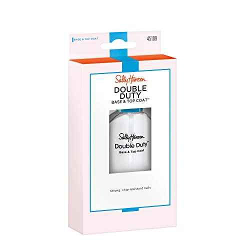 Sally Hansen Double Duty¢â, Base and Top Coat, Quick Dry, Long Lasting, Streak-Free Shine, Clear Nail Polish
