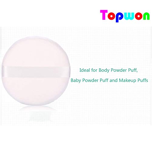 Topwon 5'' Powder Puff for Body Baby - Extra Large Jumbo Size, Use for Dusting Powder or Blending & Setting Makeup Foundation (4 Pieces)