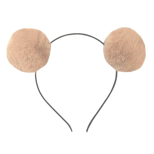 Sheliky 4Pcs Bear Ears Headband Halloween Chipmunk Ears for Dress up Party Pom Pom Hairbands Women Girls Cosplay Accessory