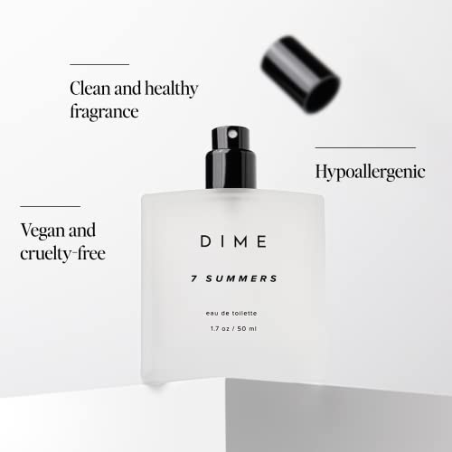DIME Beauty 7 Summers Perfume for Women, 1.7 oz / 50 ml - Sweet Floral Scent, Clean Fragrance Eau de Toilette, Hypoallergenic