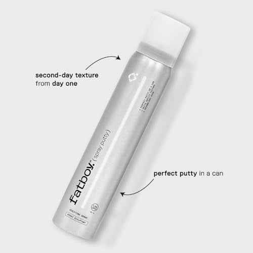 Fatboy Hair Spray Putty, Heavy Hold Styling Texturizing Spray for Volume, Texture & Sculpting, Matte Finish, Hair Care for Medium to Thick Hair, Tousled Hair Style, Paraben Free, Color Safe, 3.5 oz