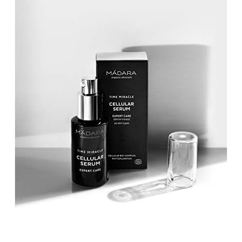 M?DARA Organic Skincare | Time Miracle Cellular Serum ? 30ml, Anti-ageing serum for face, With plant antioxidants, hyaluronic acid and birch sap, Made for mature skin, COSMOS Organic certified.