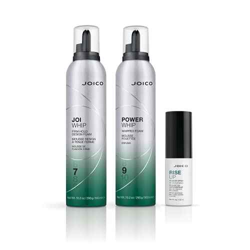 Joico JoiWhip Firm Hold Designing Foam | For Most Hair Types | Add Volume & Body | Boost Shine | Control Frizz & Flyaways | Heat, Humidity, & Pollution Protection | Silicone & Paraben Free