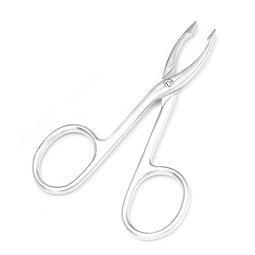 2 Pieces Tweezers Scissor Handle Straight Tip Scissor Shaped Eyebrows Tweezers for Hair Plucker Remover Facial Hair Eyebrows Care (Silver and Black)