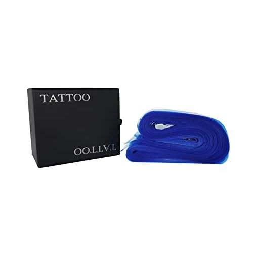 HuoHuo 100PCS Tattoo Clip Cord Sleeves,Box Plastic Clip Cord Sleeves blue,Disposable Hygiene Clip Cord Covers,One Box of 100PCS Plastic blue Clip Cord Sleeves,Machine Bags(Blue)