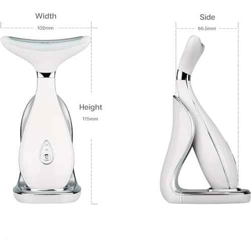 VRAIKO Lily Neck Face Massager, Face Sculpting Tool, Skin Rejuvenation Device with Thermal, Triple Action LED and Vibration, for Anti-Aging, Lifting and Tightening Sagging Skin (Pearl White)