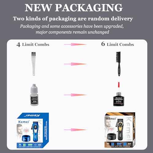 KEMEI 2242 Professional Hair Clippers for Men, Cordless Barber Clipper with LED Display & Charging Base, Hair Cutting Tools, 9000 RPM Super Torque Motor, Black