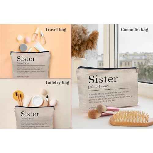 Sister Makeup Bag,Sister Gifts,Sisters Gifts from Sister,Birthday Gifts for Sister,Best Sister Gifts,Gifts for Sister,Sister Definition Small Cosmetic Makeup Bag for Purse