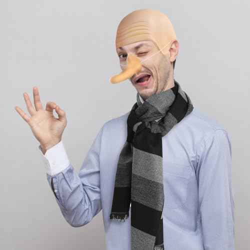 2 PCS Bald Caps Halloween Latex Bald Head Wig Cap Makeup Costume Accessories Adult Cosplay Party Supplies