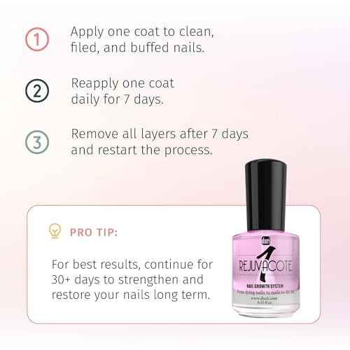 duri Rejuvacote 1 Nail Growth System - Maximum Strength | Nail Strengthener for Damaged Nails from Gel, Acrylic Manicure | Grow Long Natural Fingernails Fast - 0.45 fl. oz.