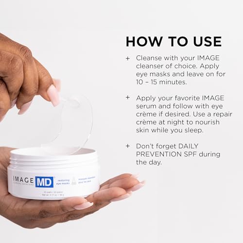 IMAGE Skincare, IMAGE MD Restoring Eye Masks, Hydrating Hydro-Gel Under Eye Masks, 3x Hyaluronic Acid Visibly Firms and Hydrates