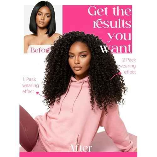 Lacer Clip in Human Hair Extensions Jerry Curly 3B 3C Curly Real Hair Clip in Extensions For Black Women Natural Color 100% Brazilian African American Hair Extension (20 inch, Jerry Curly #1B)