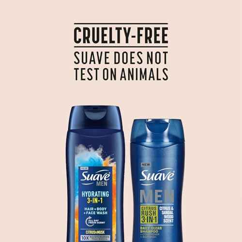 Suave Men 3-in-1 Variety 2-Pack ? Hydrating Hair, Body, Face Wash + Citrus Rush Daily Clean Shampoo, Conditioner & Bodywash