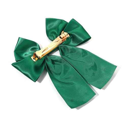 Boderier Christmas Hair Bows for Women Girls Santa Reindeer Hair Bows Clip Crystal Jeweled Ribbon Bows Christmas Outfits Hair Accessories Party Favors Gifts Reindeer Green