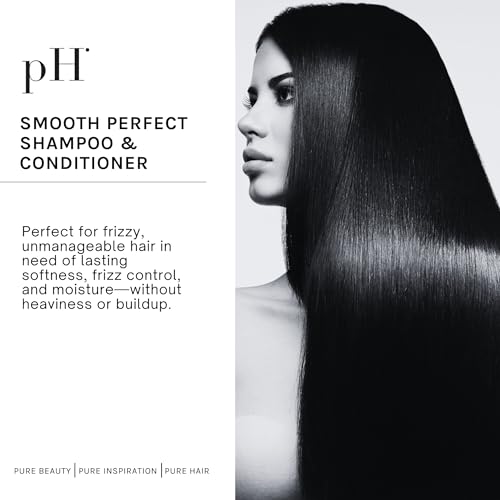 pH PURE HAIR Smoothing Duo - Anti-Frizz Shampoo and Conditioner Set - Sulfate-Free Hydrating Shampoo Conditioner for Dry Hair & Curly Hair - Soft, Healthy, Manageable Locks - 8.45 oz each