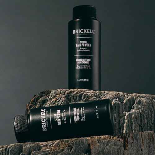 Brickell Men's Styling Hair Powder For Men, Creates Volume, Natural & Organic, Non-Greasy Texturizing Powder, 18g, Fragrance-Free