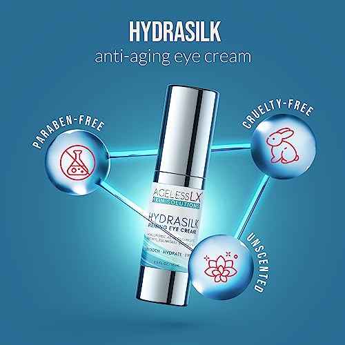 AgelessLX - Hydrasilk Eye Cream - Firming Under Eye Cream for Dark Circles and Puffiness - Hyaluronic Acid Moisturizer for Wrinkles, Fine Lines and Puffy Eye Bags - 0.5 OZ
