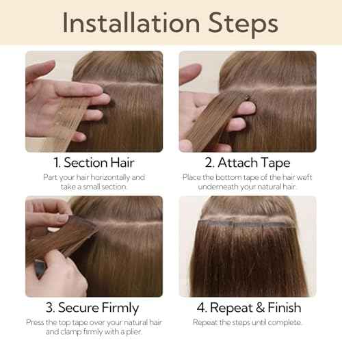 HOTBANANA Tape in Hair Extensions, 20 Inch 20pcs 50g Ombre Walnut Brown to Ash Brown and Bleach Tape in Hair Extensions Human Hair Straight Remy Human Hair Tape in Extensions