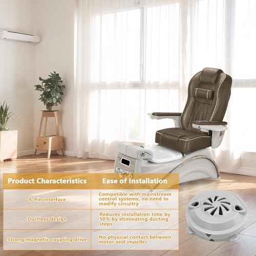 BF-004 Pipeless Magnetic Jet Head Motor for Pedicure Spa Chair Part,Universal Pedicure Jet Replacement for LURACO Magnetic Jet Includes Propeller and Cap