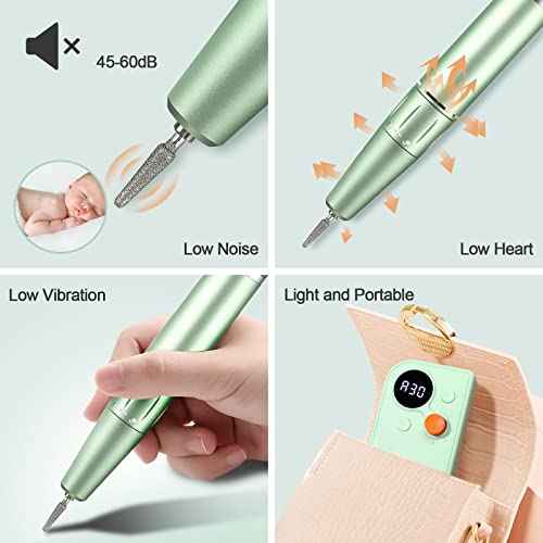 Professional Portable Nail Drill Kit Rechargeable Nail Machine Electric Cordless E-File Nail Drill Set with 7 Nail Bits, Manicure Pedicure Tool