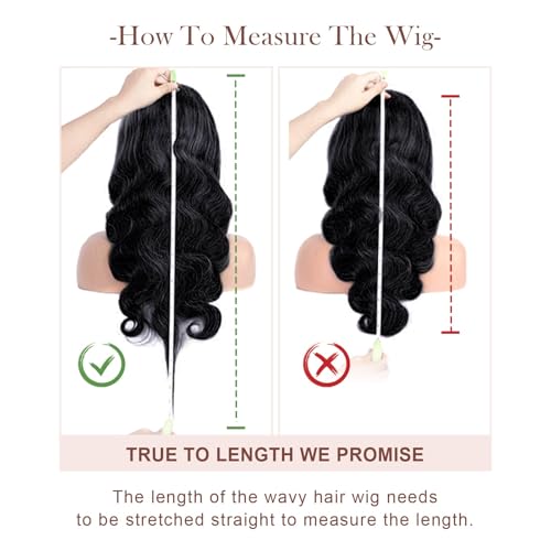 13x4 Body Wave Lace Front Wigs Human Hair Pre Plucked with Baby Hair 180% Density 13x4 HD Transparent Lace Front Wigs for Black Women Natural Black Wigs(26inch)