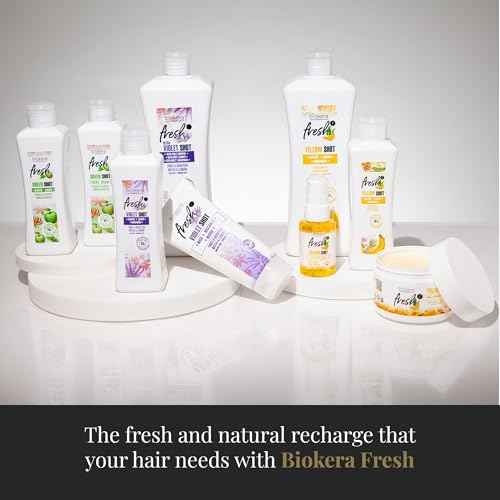 SALERM - Hair Oil - Biokera Fresh Yellow Shot Oil - 75 ml - Abyssinian and Almond Oil - Nourishes, Repairs, and Protects Damaged Hair - Shinier Hair - Sulfate-Free and Paraben-Free