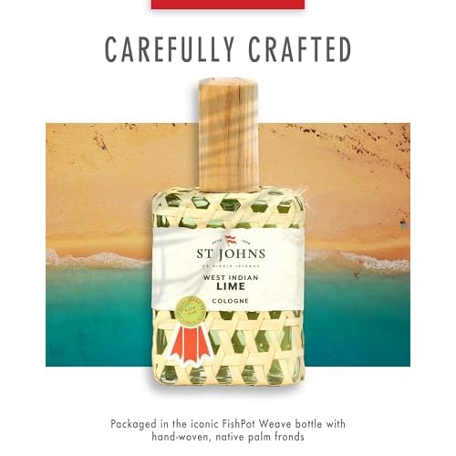 West Indian Lime Cologne for Men. 4 Oz Spray Cologne Fresh Lime in Signature Bottle. St Johns Fragrance Company