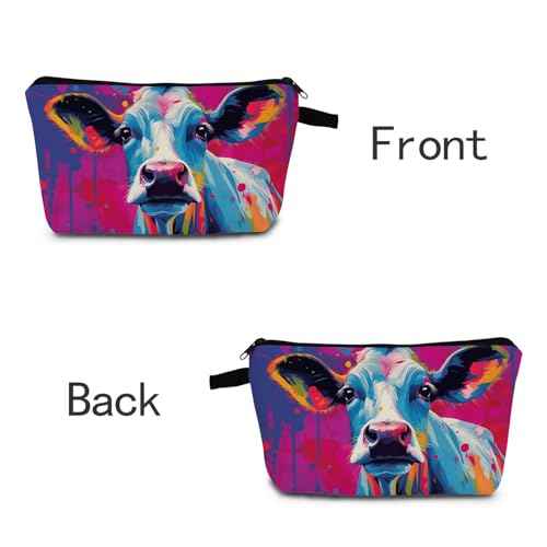 Blue Cow Modern Artistry Cosmetic Bag | Small Zipper Organizer Makeup Bag Gift for Birthdays, Holiday