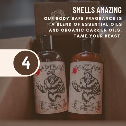 Johnny Slicks Hair Cleaning Kit - Supports Scalp & Hair Hydration - Organic Shampoo & Conditioner - Aloe, Shea Butter & Vitamin E - Rugged Scent - 2 Piece Set