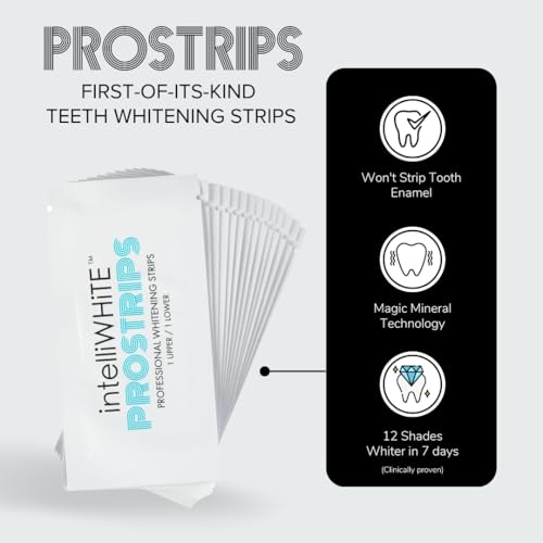 Prostrips - 12 Shades Whiter Teeth - 56 Enamel Safe REMINERALIZING Gentle Strips ? 97% Had No Sensitivity - Bonus Size