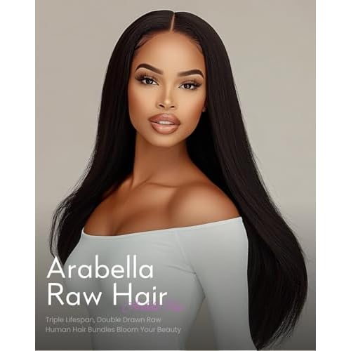 Arabella 15A Raw Straight Bundles Human Hair Natural Black Hair Bundles 100% Raw Vietnamese Human Hair,Three Times the Lifespan 18 Inch