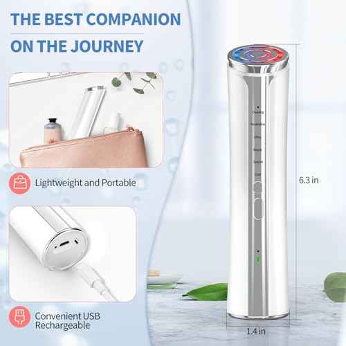 Texet Microcurrent Facial Device, Facial Massager, Home Use Skin Tightening Machine Light Therapy for Face Eye Neck Lifting 6 in 1 Skin Care Tool