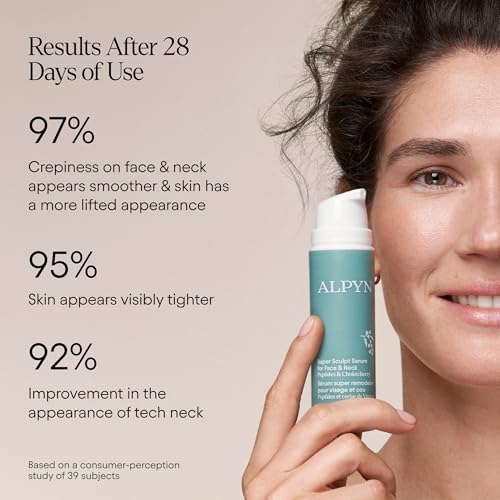 ALPYN Super Sculpt Serum, Face & Neck with Tri-Peptide Firming Complex, 1.7 oz