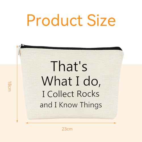Geology Makeup Bag Rock Collecting Bag for Women Zipper Pouch Rock Lover Gifts for Geologist & Geology Teacher Rock Collectors Bag