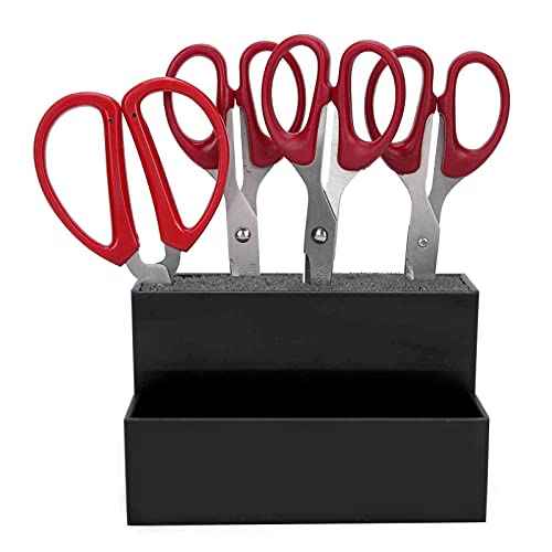 Niiyen Professional Salon Shear Holder Rack, Salon Hairdressing Combs Clips Box Scissors Storage Box Organizer Case Barber Accessories, for Hair Stylist Office Home(Blue)