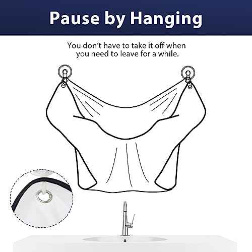 Beard Bib Apron, Beard Bib Hair Catcher for Shaving, Non-Stick Beard Shave Cape with Suction Cups, Grooming Accessories for Men, Gifts for Men Husband Father (White)
