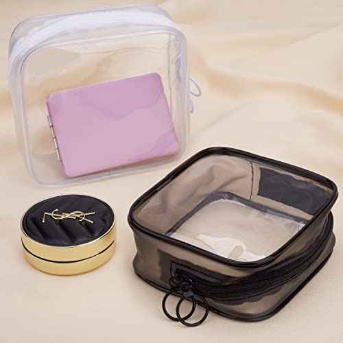 LYroo Small Makeup Bag Clear Mini Makeup Zipper Pouch Makeup Bag Small Cosmetic Bag for Purse Essentials Items Women Coin Purse Aesthetic Stuff£¨2 Pack