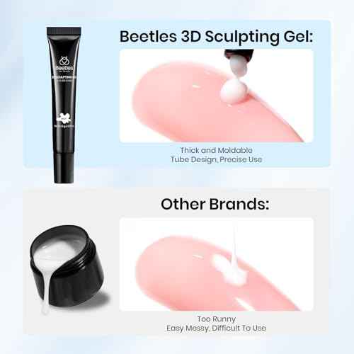 Beetles Sculpting Gel 3D Nail Art - Halloween White No Wipe Nail Polish 3D Rhinestone Building Multi-Function Drawing Gel for DIY Manicure Designs
