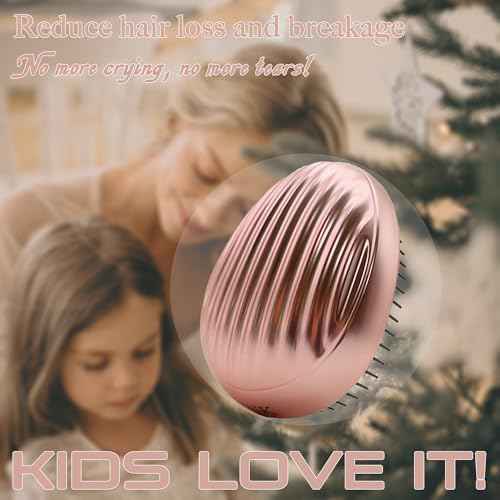 WYNK Shell Shaped Travel Hair Brush - Detangling Brush for Women & Men, Compact Portable Hair Brush for Thick/Curly Hair, Scalp Massage Brush with Protective Cover, Champagne Gold (Gift Ready)