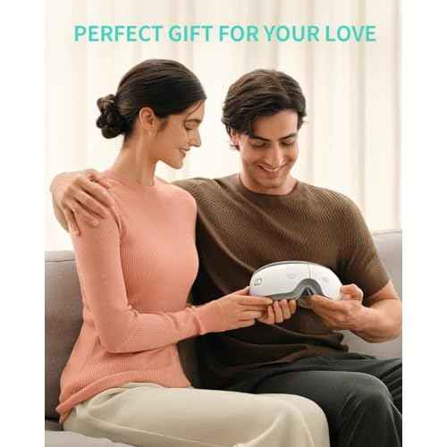 SKG Eye Massager with Heat & Music, Foldable Eye Mask for Migraine & Strain, 5 Massage Modes, Perfect Relaxation Birthday Gifts for Dad, Mom, Men, Women