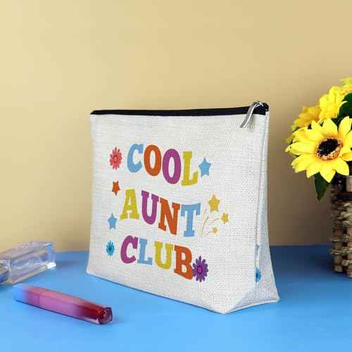 Aunt Gifts From Niece Nephew Cool Club Gifts For Aunt Makeup Bag Auntie Birthday Mothers Day Gift Cosmetic Bag Promoted To Auntie Gift Pregnancy Announcement For Aunts Zipper Travel Toiletry Pouch