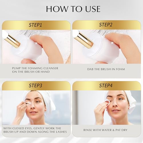 Lash Shampoo Bulk 2 Liters, Eyelash Cleanser for Extensions, Gentle Sodium Cocoyl Alaninate Formula for Sensitive Skin, Non-Irritating Makeup Remover, Best for Salon and Home Use (2L)