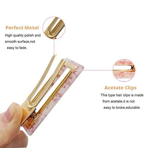 12 Pieces Acrylic Resin Marble Hair Clips Set, Decorative Pearls Hair Barrettes Sweet Decorative Bobby Pins Hairpin Headwear Hair Accessories Headwear for Women and Girls¡¦