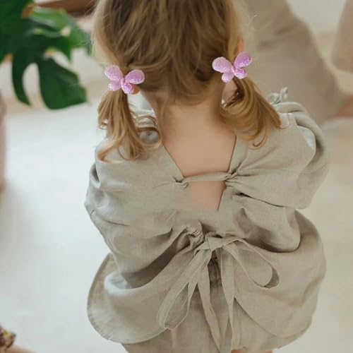 3 Pack Cute Hair Clips for Girls Hair Accessories Flower/Bow/Butterfly Clips Fully Lined Alligator Clips for Little Girls
