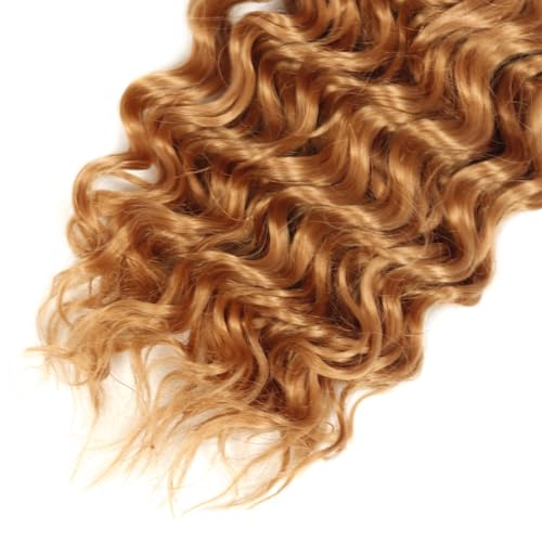 Color 27 Human Hair Bundles Blonde Deep Wave Human Hair Bundles Honey Blonde Bundle 22 24 26 inch #27 Deep Wave Bundle