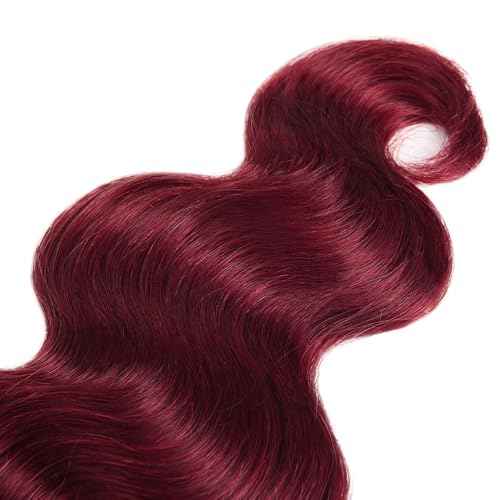 99J Human Hair Bundles Burgundy Body Wave 3 Bundles 20 22 24 Inch Brazilian Unprocessed Virgin Hair Red Bundles Human Hair Extensions 300g