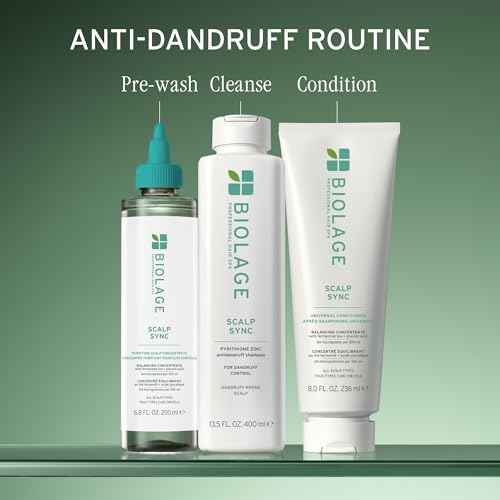 Biolage Scalp Sync Anti-Dandruff Shampoo - Controls Itchy Scalp & Dandruff, Deeply Cleanses Hair & Scalp, Moisturizing Dandruff Treatment, With Zinc Pyrithione, Vegan & Cruelty-Free